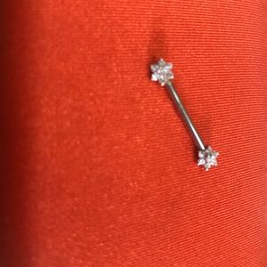 16 Gauge Custom Diamond Flower Nipple Barbell